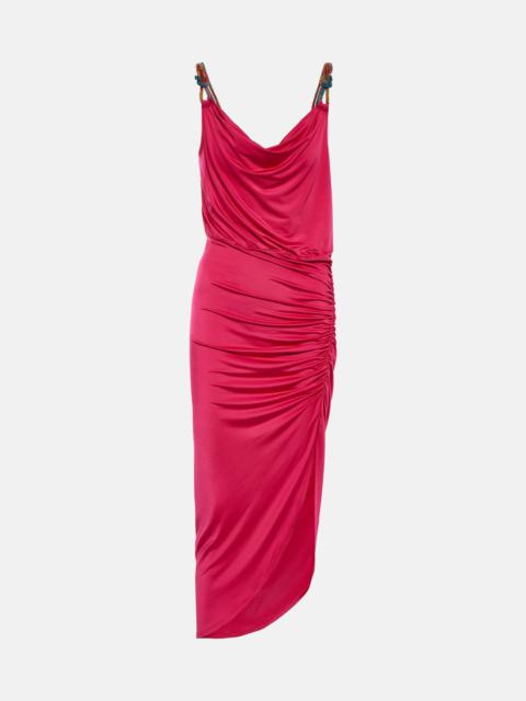 VERONICA BEARD Biava beaded ruched midi dress