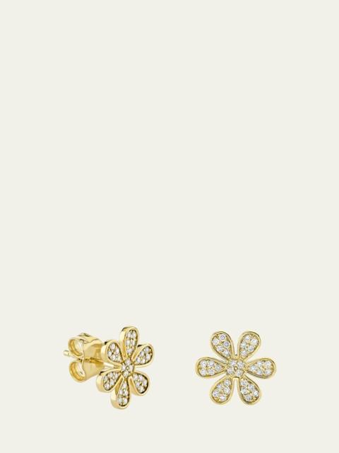 SYDNEY EVAN 14K Gold Daisy Stud Earring with Diamonds