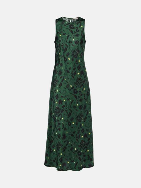 ASCENO Valencia printed silk charmeuse maxi dress