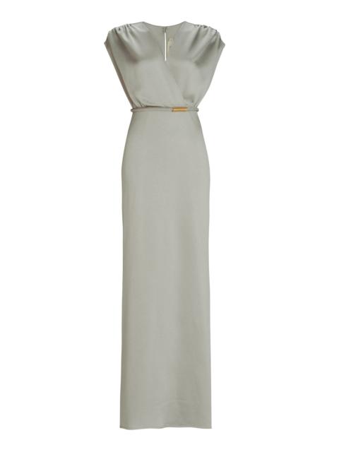 SILVIA TCHERASSI Freda Gathered Dress silver