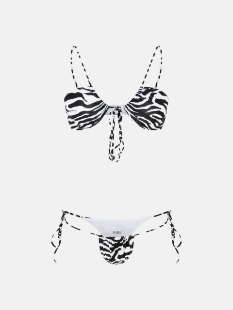 THE ATTICO WHITE AND BLACK BIKINI