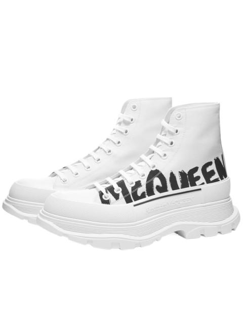 Alexander McQueen Alexander McQueen Graffiti Logo Canvas High Top Sneaker