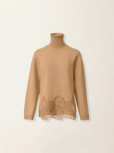 FABIANA FILIPPI Platinum sweater with lace hem