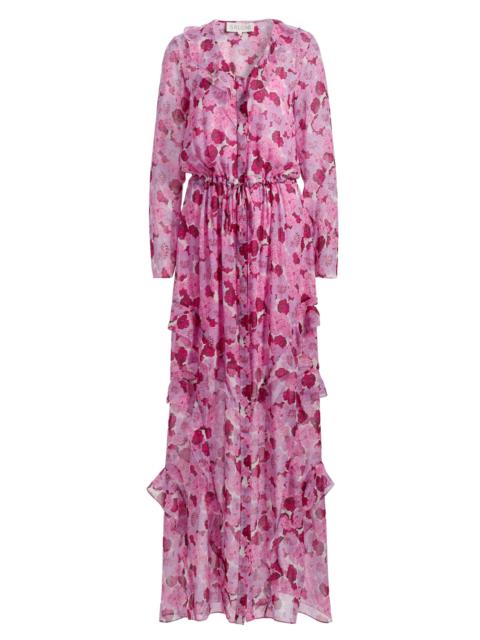 SALONI Women's Izzie Floral Silk-Blend Ruffled Maxi Dress - Windflower Rose