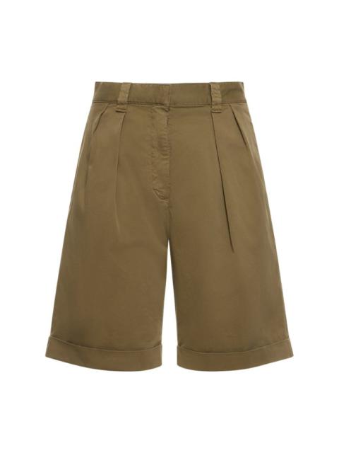 Aspesi Pleated cotton twill shorts