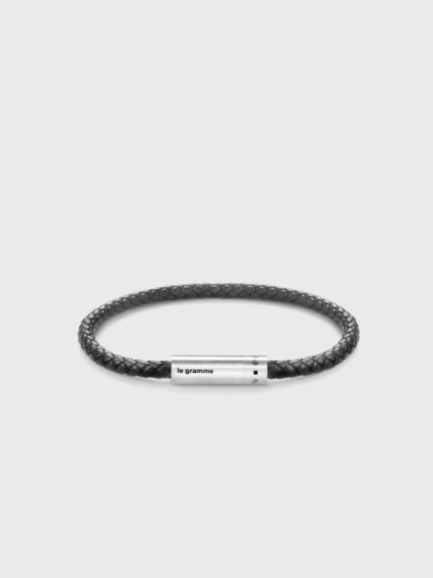 le gramme 7G ANTHRACITE LEATHER CABLE BRACELET