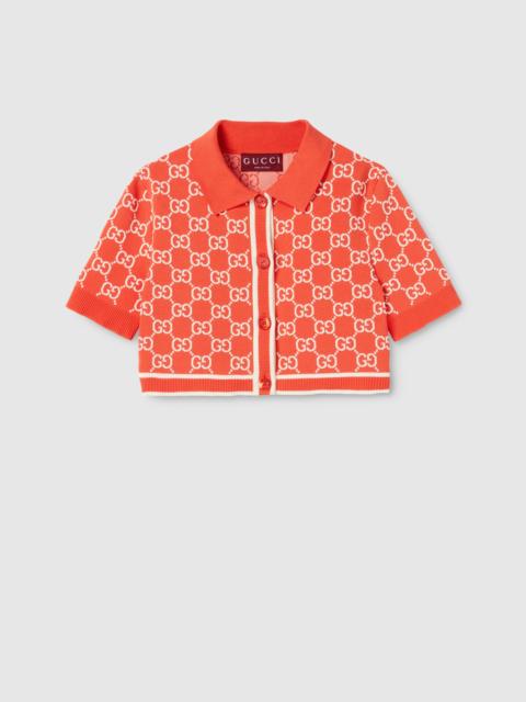 GUCCI GG cotton jacquard cropped cardigan