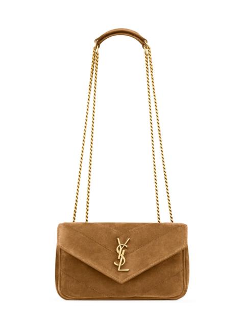 SAINT LAURENT Women's Loulou Mini Crossbody Bag in Suede - Caramel Cognac