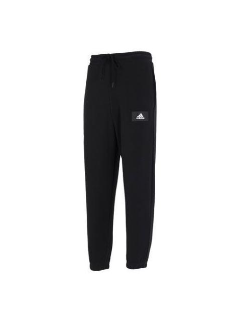 adidas Men's adidas Knit Pants Label Logo Casual Sports Bundle Feet Long Pants/Trousers Autumn Black HZ7023