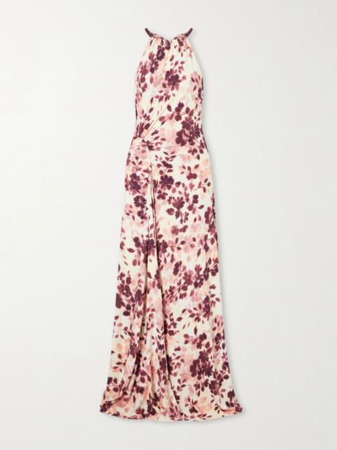 SIMKHAI Cerin printed jersey halterneck gown Multi