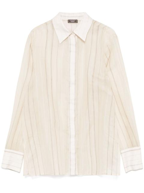 PESERICO striped organza shirt