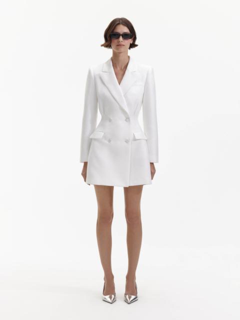 self-portrait White Taffeta Tailored Mini Dress