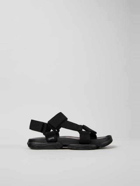 CAMPER Karst Sandal Black Textile Sandals for Women.