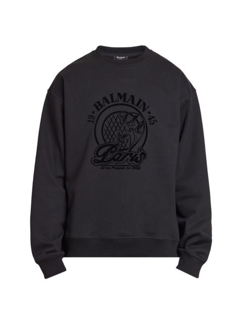Balmain Men's Logo Cotton Drop Shoulder Sweatshirt - Noir