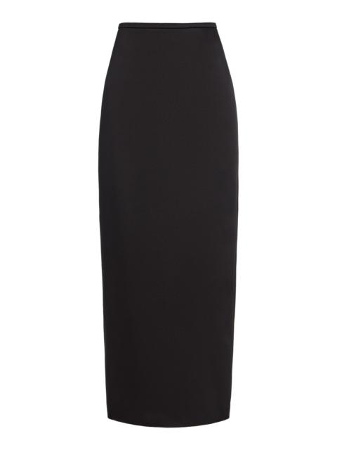 Satin Column Skirt black
