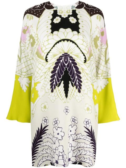 Valentino abstract-print long-sleeve dress