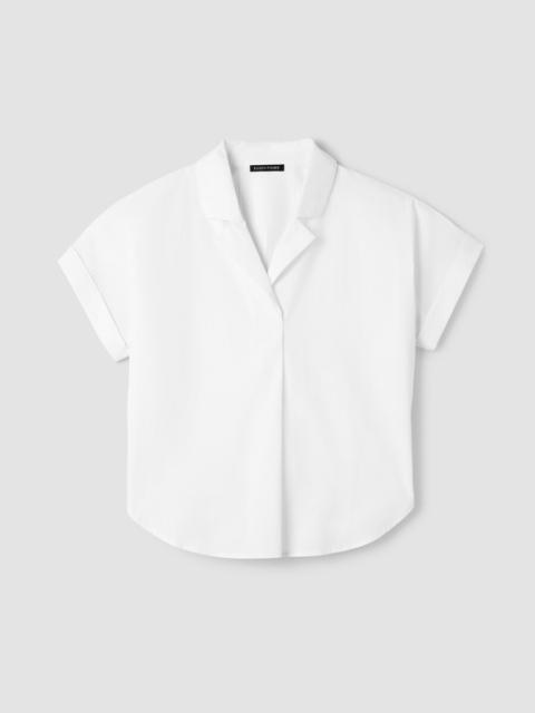 EILEEN FISHER Organic Cotton Poplin Notch Collar Shirt