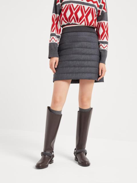 Brunello Cucinelli Virgin wool flannel quilted mini skirt with Thermore® padding