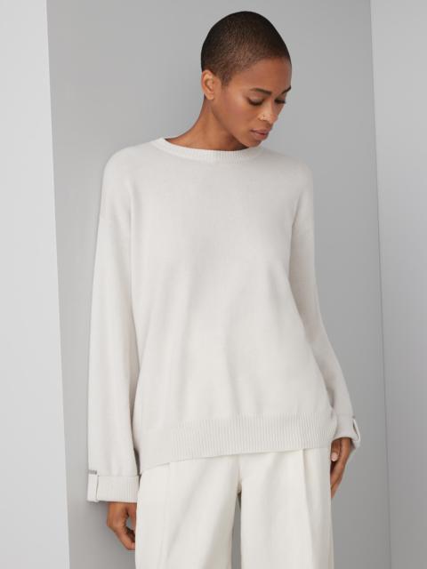 Cashmere sweater with shiny details