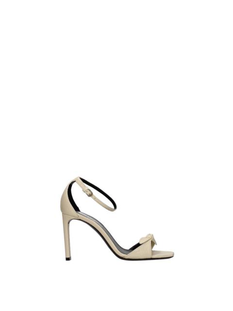 OPYUM sandals with gold-toned heel in smooth leather, Front view