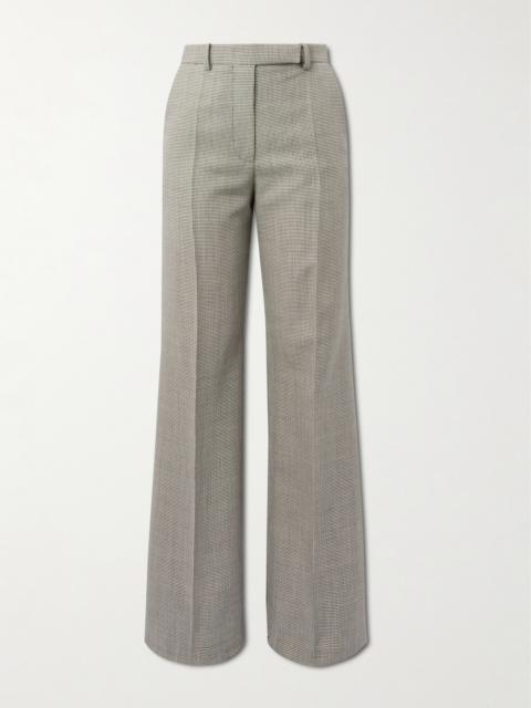 Valentino Houndstooth Wool And Mohair-blend Wide-leg Pants