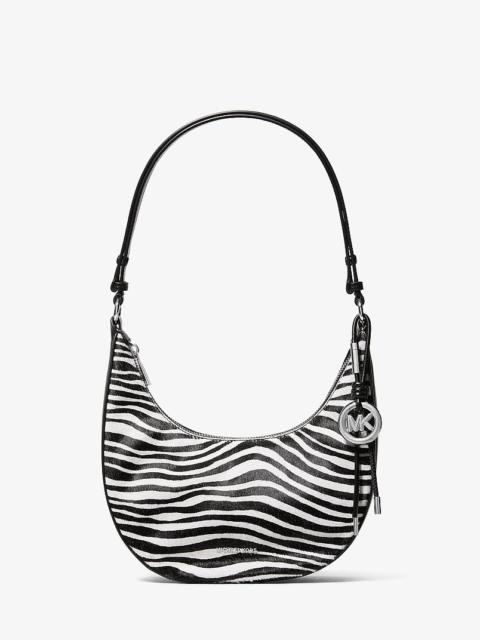 MICHAEL KORS Nolita Small Zebra Print Calf Hair Convertible Pochette