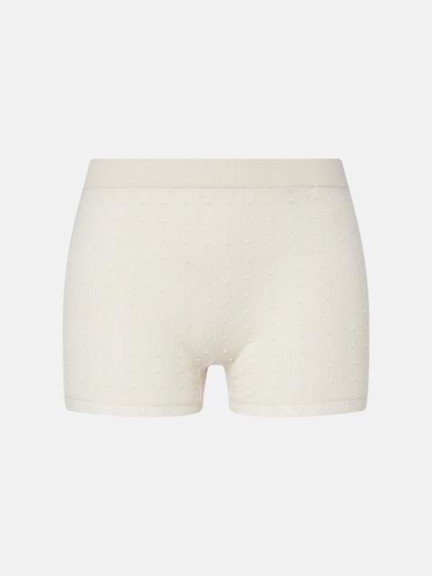 GUCCI Lace-trimmed wool micro shorts