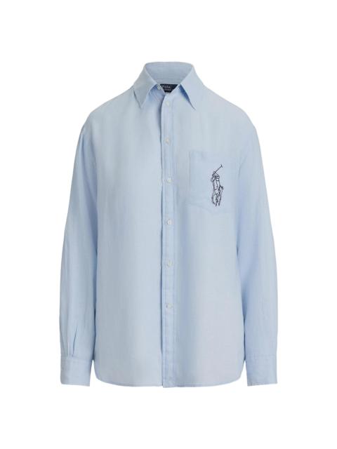 Polo Ralph Lauren Women's Big Pony Linen Oversized Shirt - Cold Springs