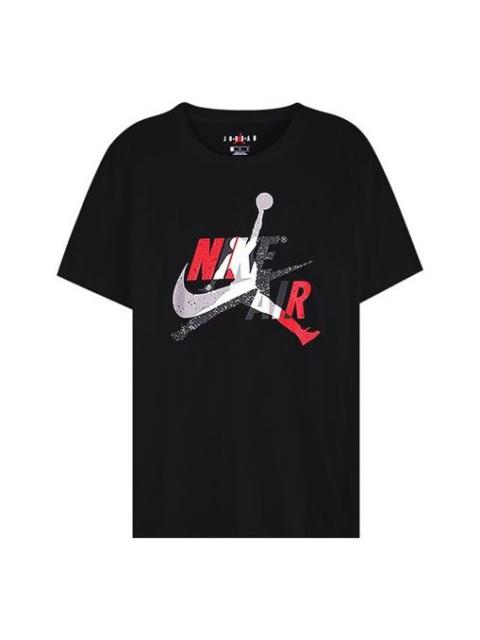 Jordan Air Jordan Jumpman Classics Logo Printed Short Sleeve TEE Men Black CV1736-010