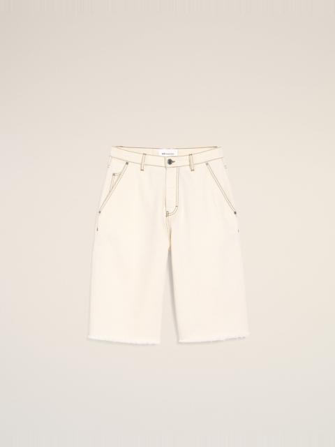 AMI Paris WHITE COTTON WIDE FIT SHORTS