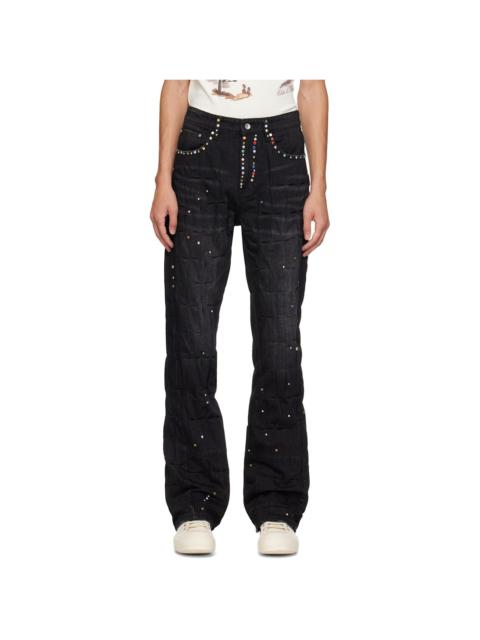 WHO DECIDES WAR SSENSE Exclusive Black Stud Cinched Jeans