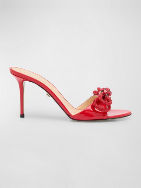 Bow Patent Leather Mule Sandals