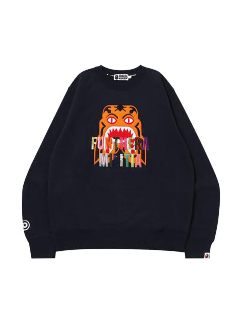 A BATHING APE® BAPE Tiger Embroidery Crewneck 'Navy'