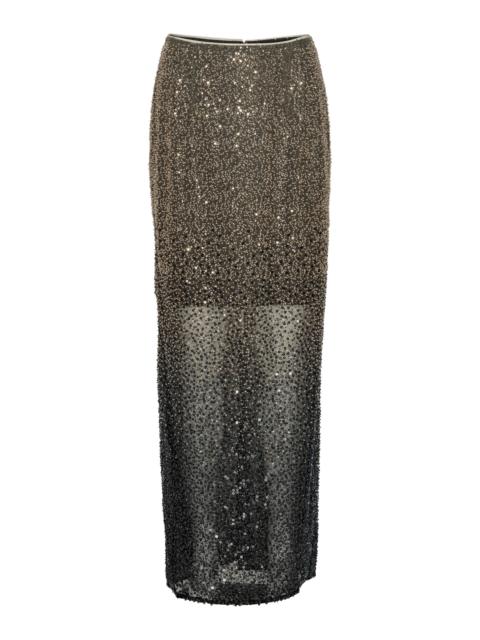 ROTATE Beaded Maxi Skirt black