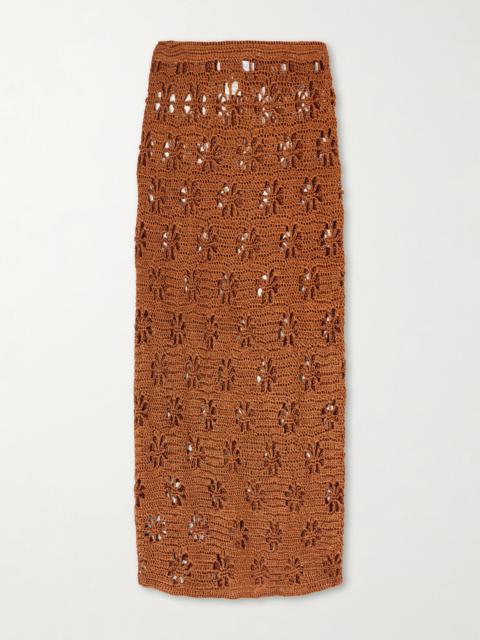CALLE DEL MAR Crocheted Midi Skirt