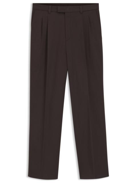 BOSS OVERSIZED-FIT TROUSERS IN COTTON AND LINEN