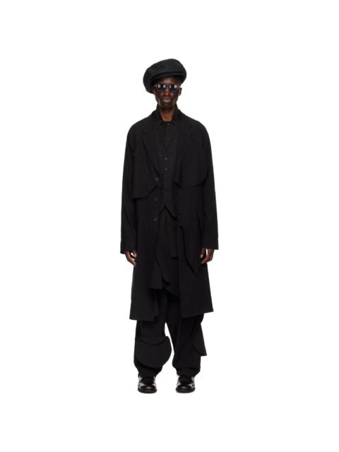 Yohji Yamamoto Black Paneled Coat