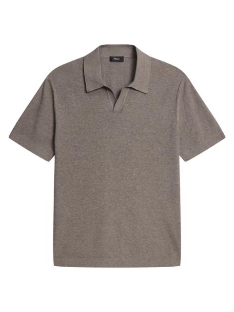 Theory Men's Brenan Textured Polo Shirt - Morel Melange