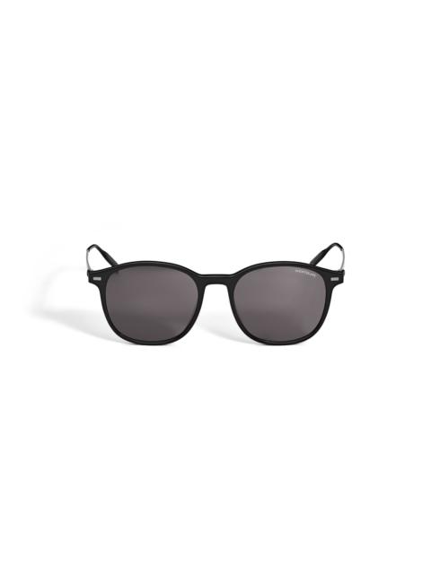Montblanc ROUND SUNGLASSES WITH BLACK INJECTED FRAME