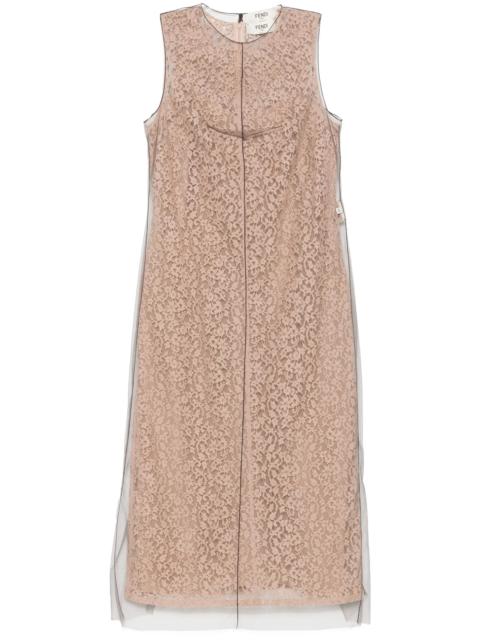 FENDI Floral-lace Midi Dress