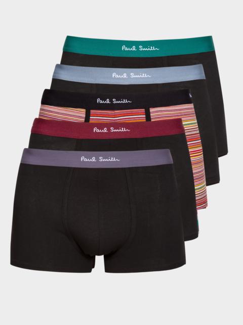 'Signature Stripe' Mixed Boxer Briefs Five Pack