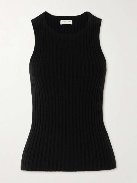 Ribbed cashmere tank