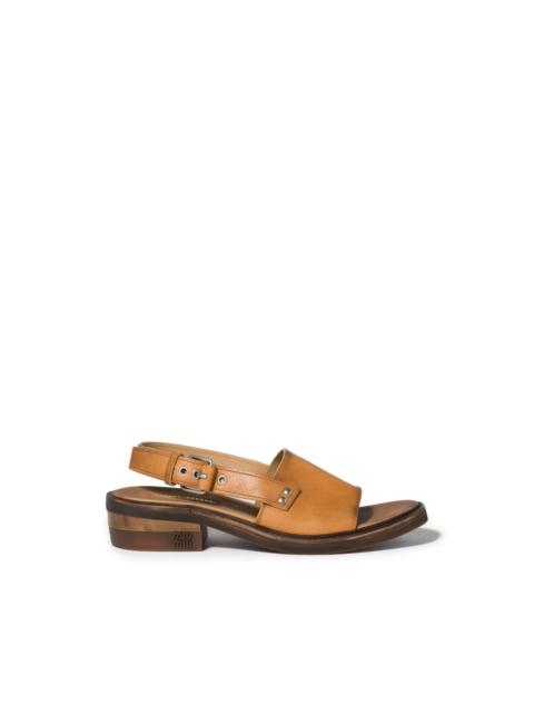 Miu Miu buckle leather sandals
