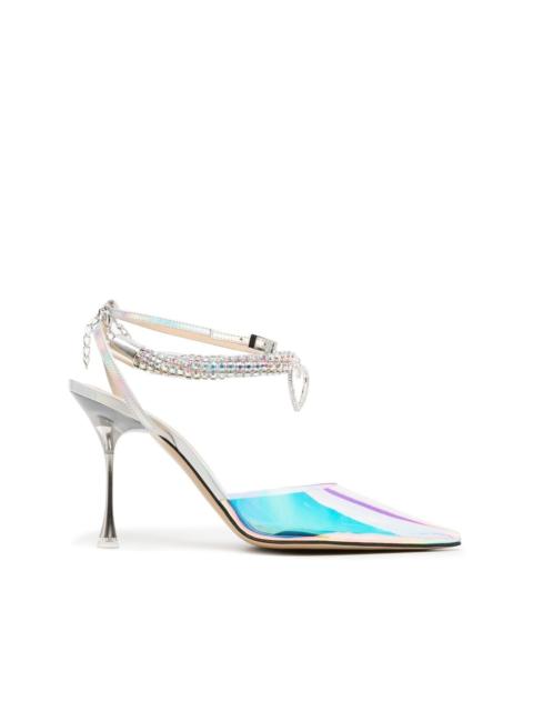 MACH & MACH iridescent crystal-strap pumps