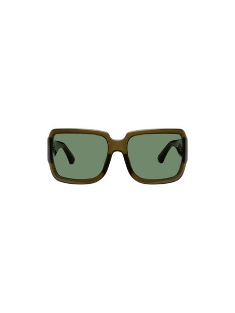 Khaki Linda Farrow Edition Oversized Sunglasses