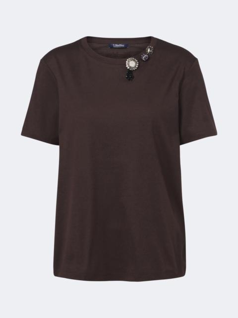 'S Max Mara Embellished cotton-blend jersey T-shirt