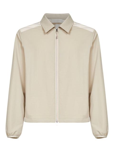 Moncler double-slider zip seersucker shirt