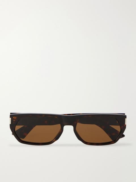 SAINT LAURENT SL 898 squared-frame acetate sunglasses Tortoiseshell