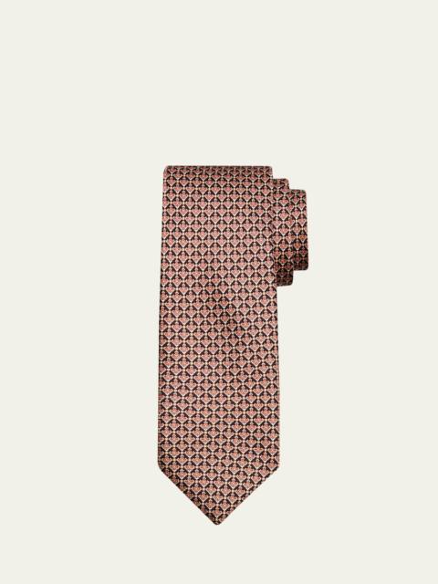 Brioni Men's Micro-Geometric Silk Tie