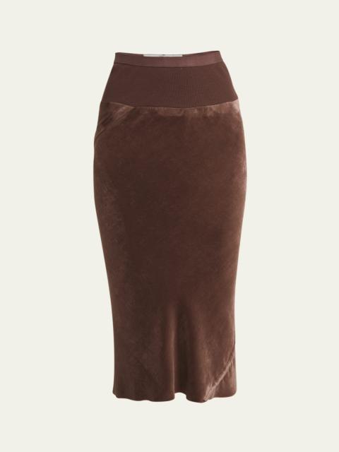 Velvet Knee-Length Skirt